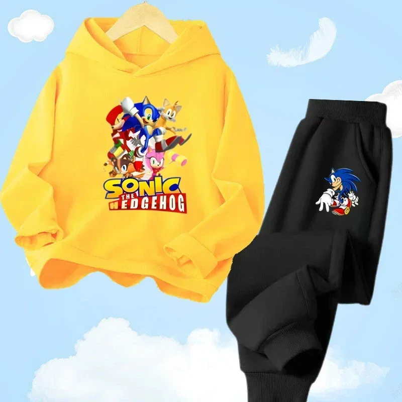 thumbnail image 1 of Ropa de bebé, ropa de abrigo para niño de 2 a 12 años, conjunto de sudadera con capucha, sudadera Sonic 2024 de primavera para niños, ropa para niña, madre e hijo, 1 of 5