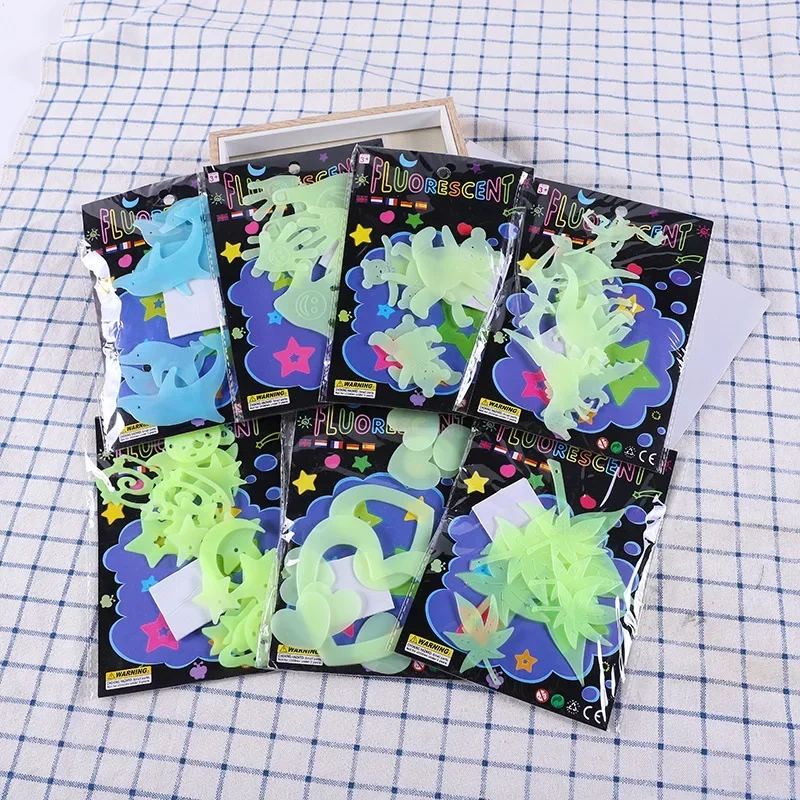 Glow In Dark Stickers Animals Toys Dinosaurs Dolphin Ceiling Decal Babies Book 9Pcs
