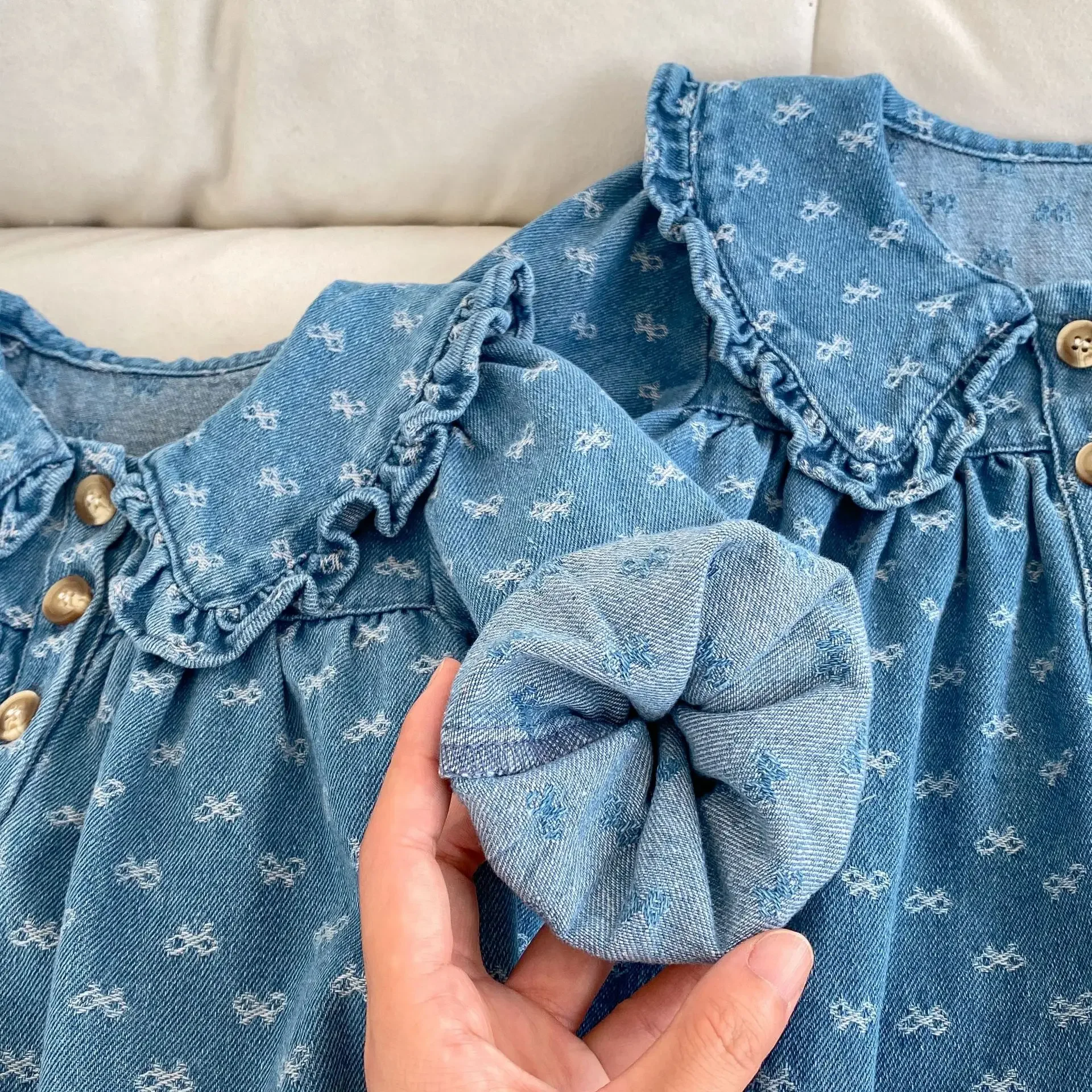 Denim Baby Girls Spring One Piece Dress