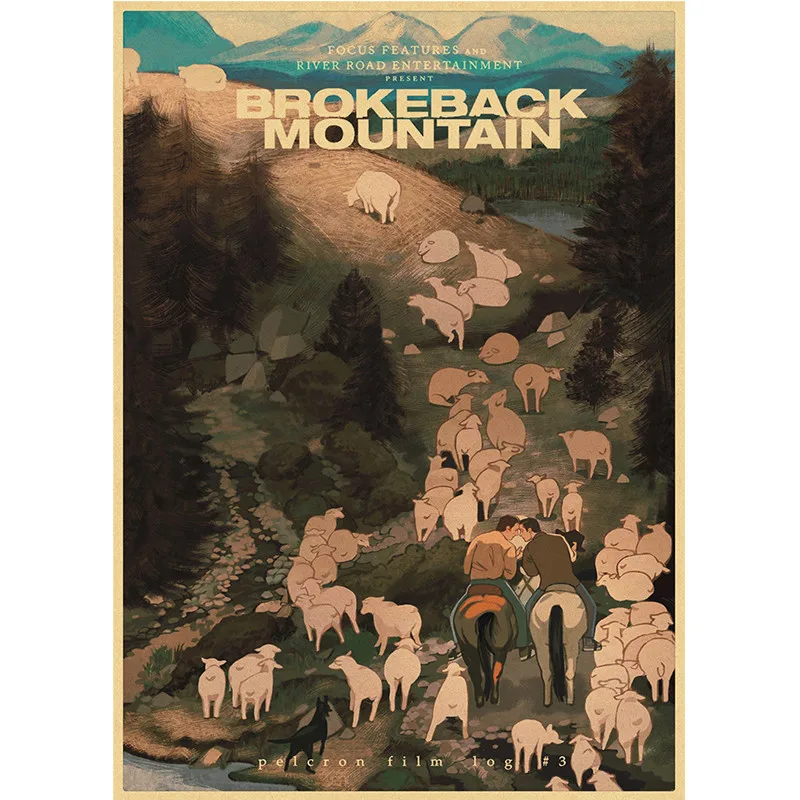 Brokeback Mountain Classic Movie Kraft Paper Poster Bar Cafe Living Room Dining room Wall