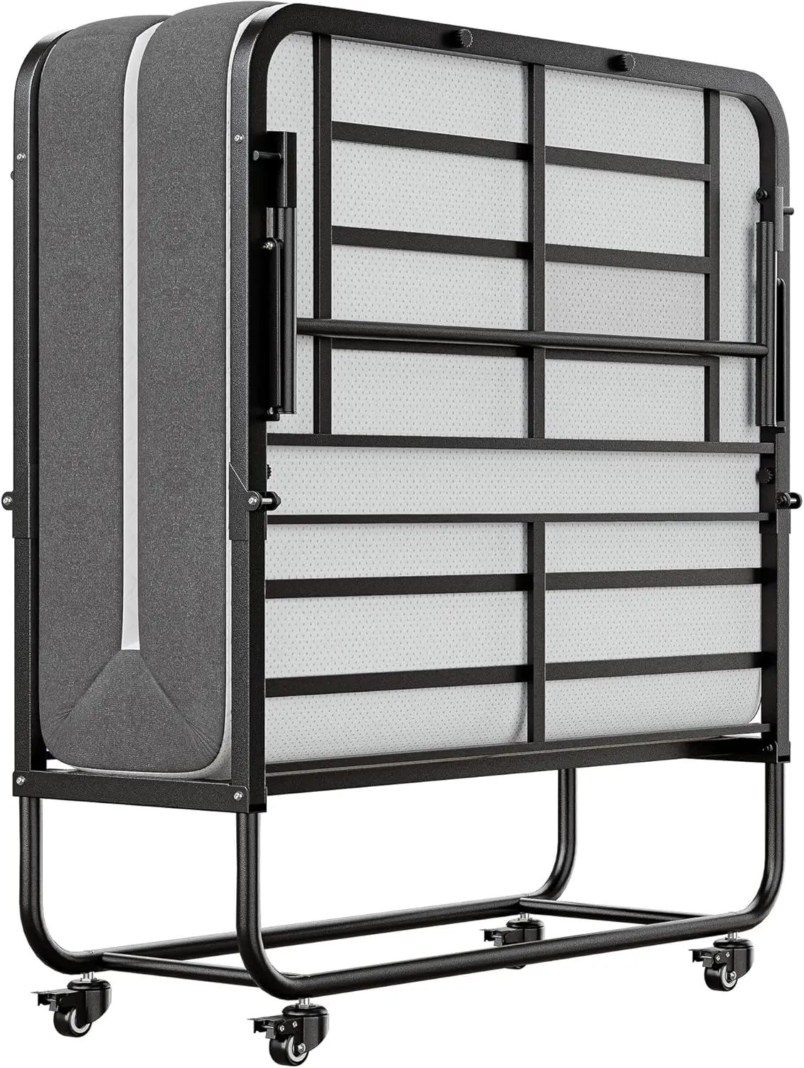 Twin Folding Bed with Mattress 75" x 38" Folded Bed Rollaway Bed Guest Portable Foldable Extra for Adults