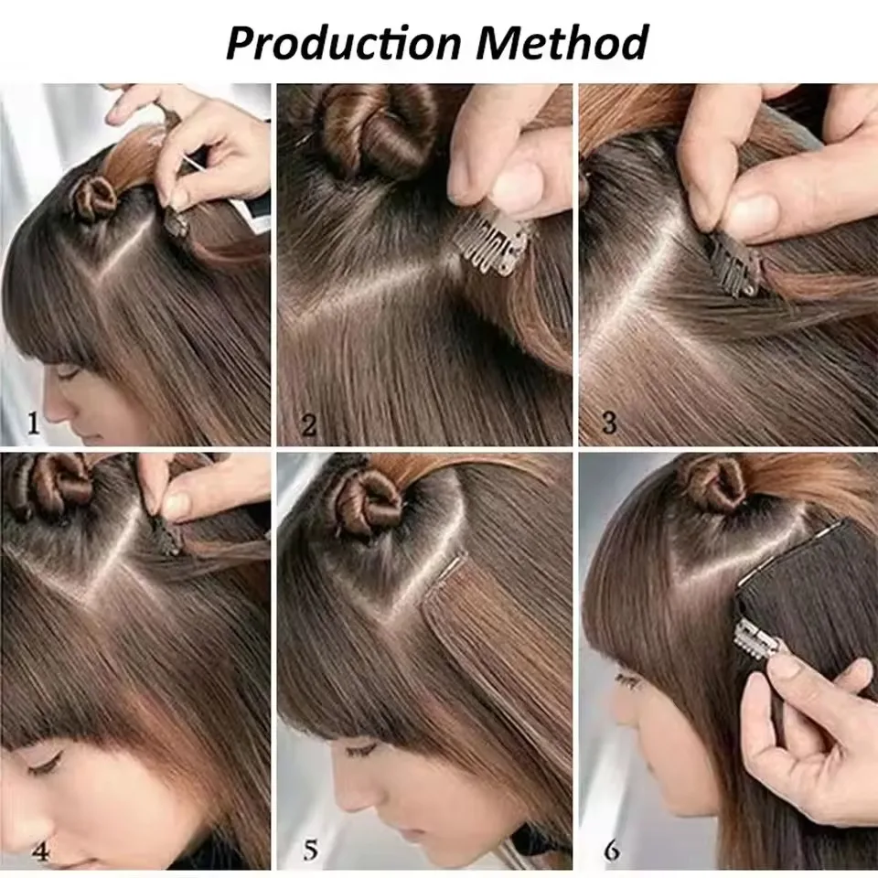 6Pcs/Set Synthetic Clips in Hair Extensions For Full Head 24Inch Long Straight Heat Resistant False Hair With 16 Clips For Women