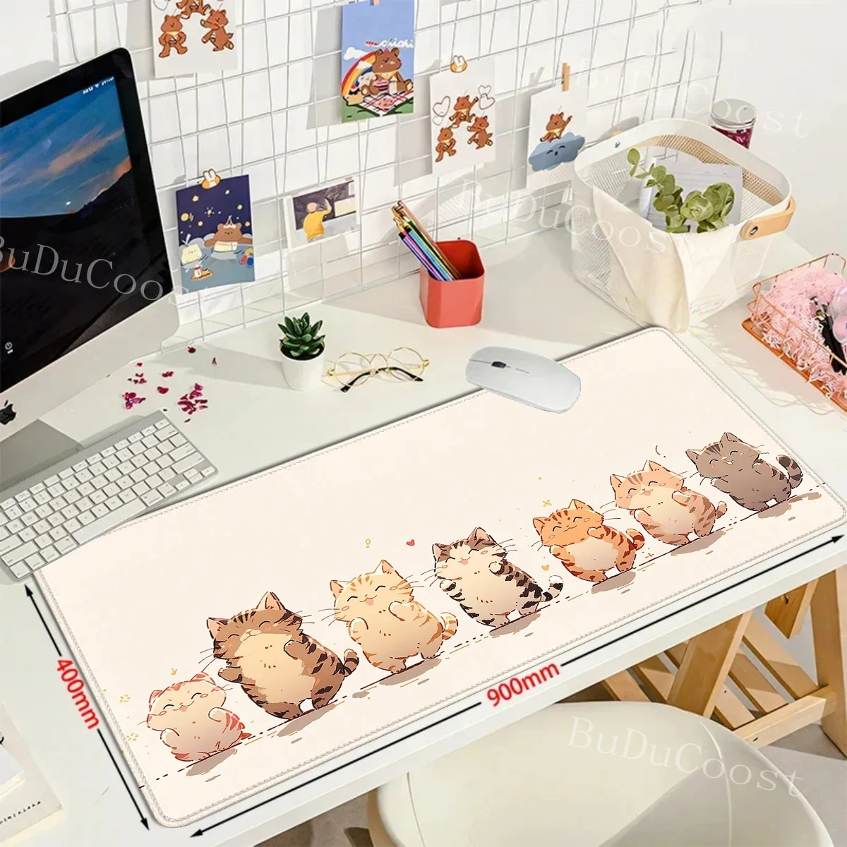 Teclado Mauspad niedlichen Katze Schreibtisch Matte Laptop Teppich Anime xxl Mouse pad Unternehmen Notebook Gamer Computer Tisch Gaming Zubehör – Detail 9
