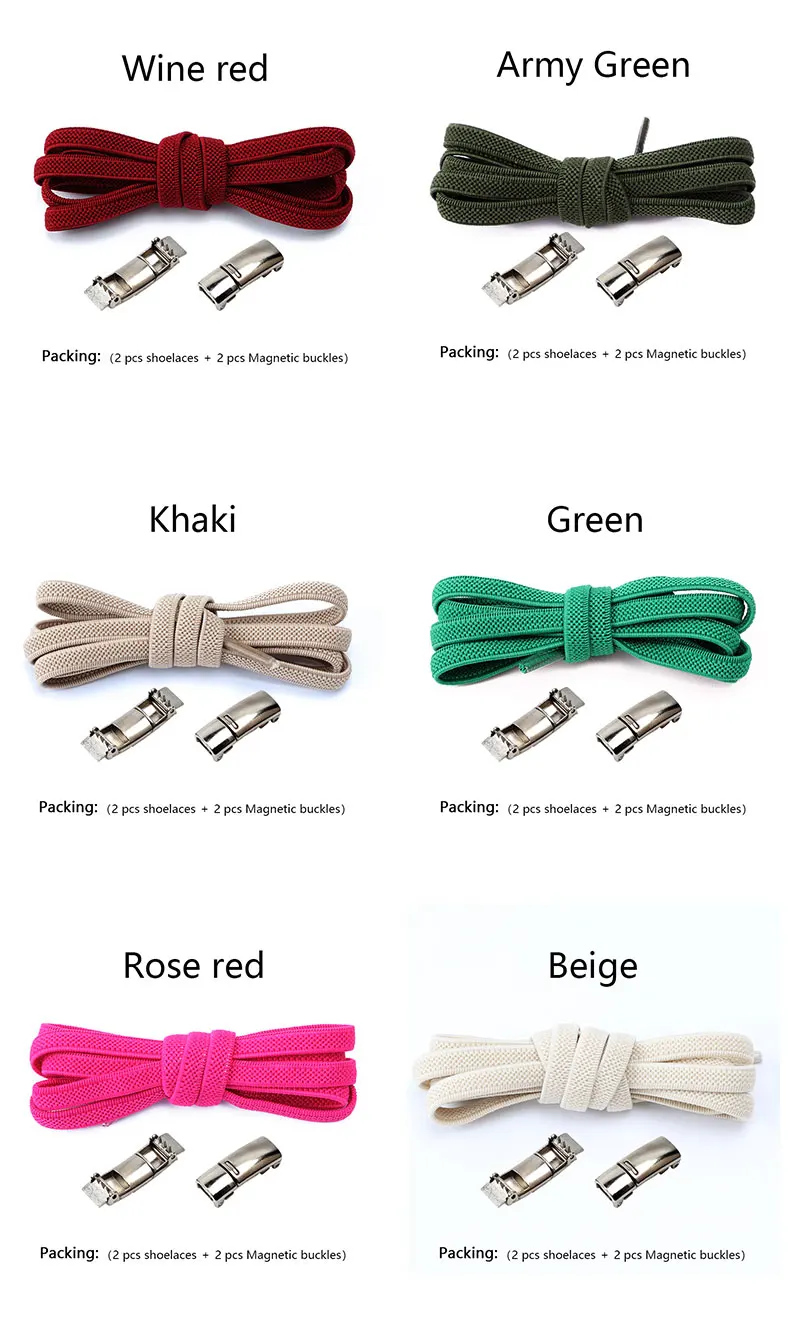 New Magnetic Lock Shoelaces without ties Elastic Laces Sneakers No Tie Shoe laces Kids Adult Flat Shoelace for Shoes Accessories