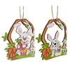 Wooden Easter Eggs Happy Easter Party Decorations for Home Colorful Bunny Bird Egg Hanging Ornament DIY Craft Kids Gifts Toy - Image 6