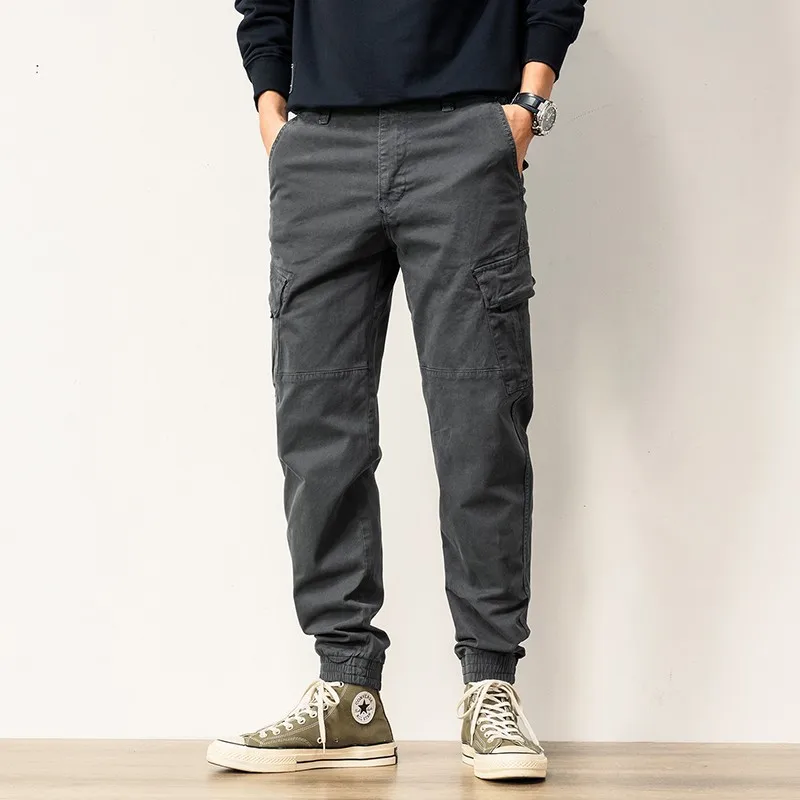 Street Fashion Men Jeans Big Pocket Designer Casual Cargo Pants Hombre Khaki Black Hip Hop Joggers Men Wide Leg Loose Trousers