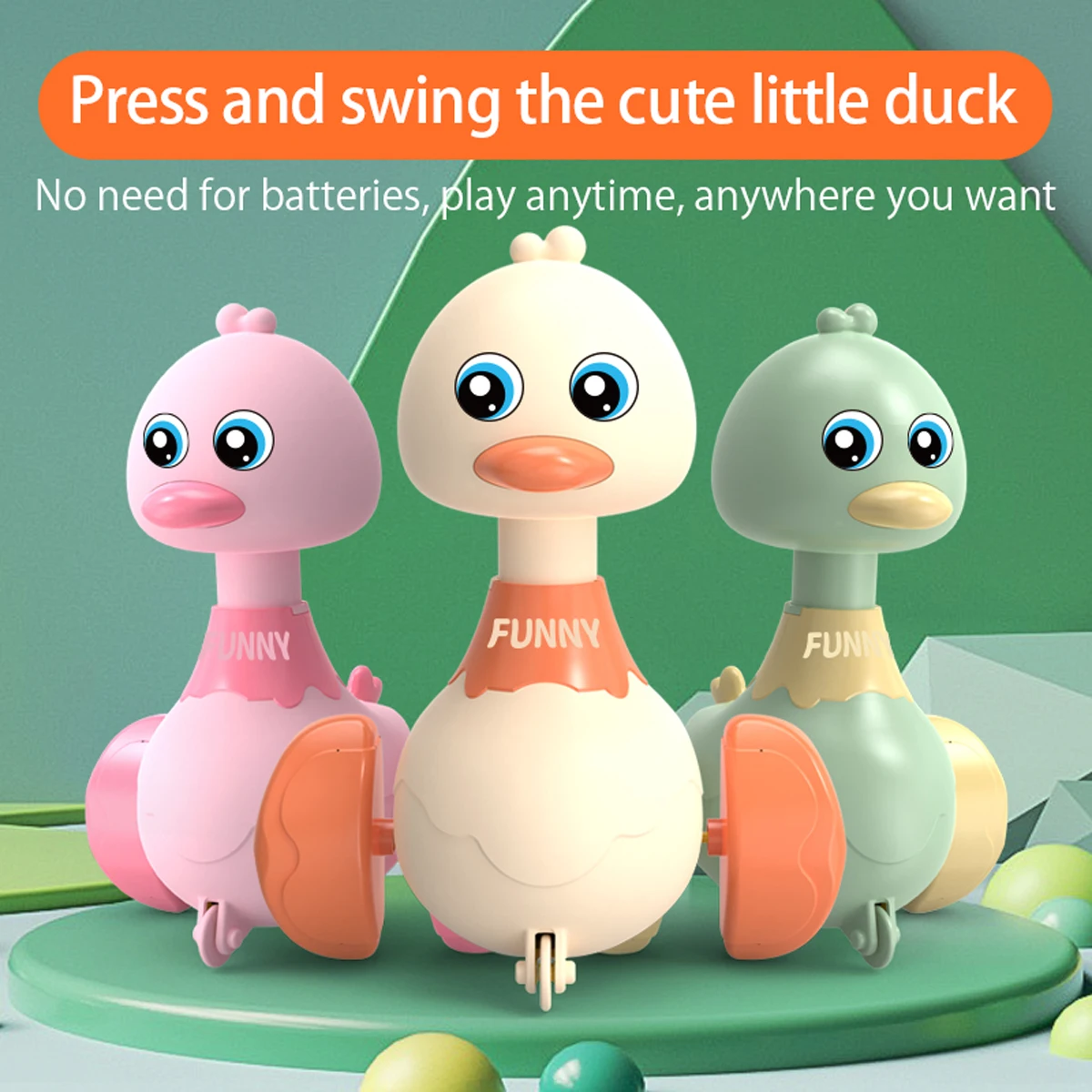 Baby Inertia Pull-Back Duck Toy Car 5