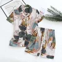 summer news pijama mujer thin section short-sleeved shorts large floral print pajamas home service ladies pajamas for women - Image 2