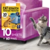 Heavy Duty Cat Scratch Deterrent Furniture Protectors for Sofa Doors 10 Pack Clear 17x12x0.25 inch Couch Protectors from Cats 1