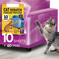 Heavy Duty Cat Scratch Deterrent Furniture Protectors for Sofa Doors 10 Pack Clear 17x12x0.25 inch Couch Protectors from Cats 1