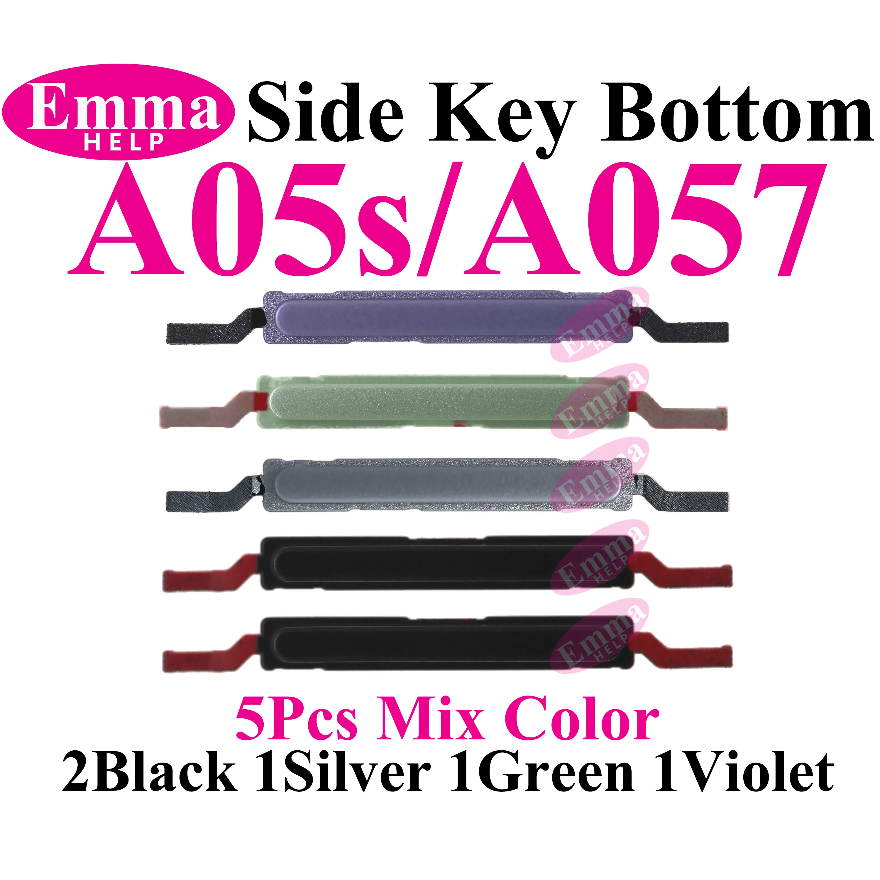 Side Volume and Power Button Key Set (5-Pack) for Samsung Galaxy Phones