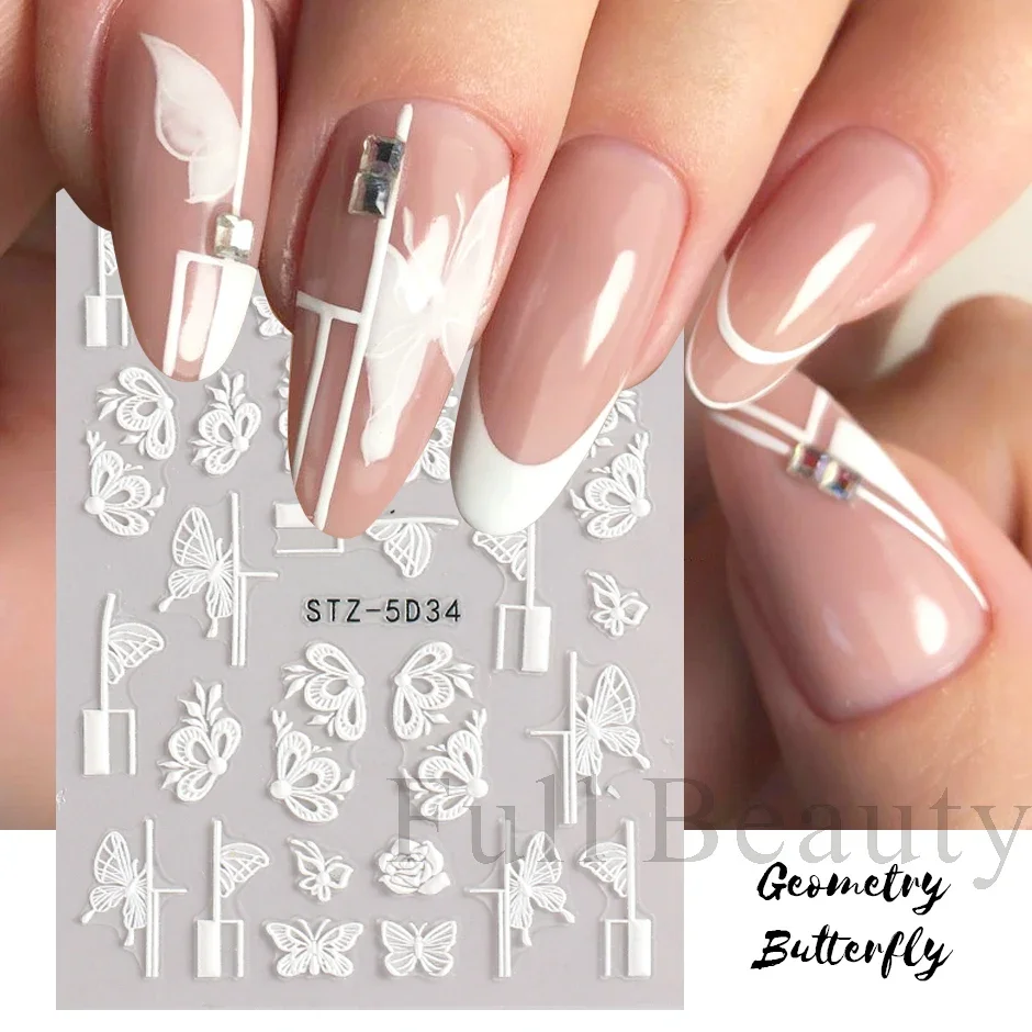 5D Flower Nail Stickers Wedding Design Adhesive Sliders Summer Decoration, nail stickers,nail art decoration,nail decals,flower stickers