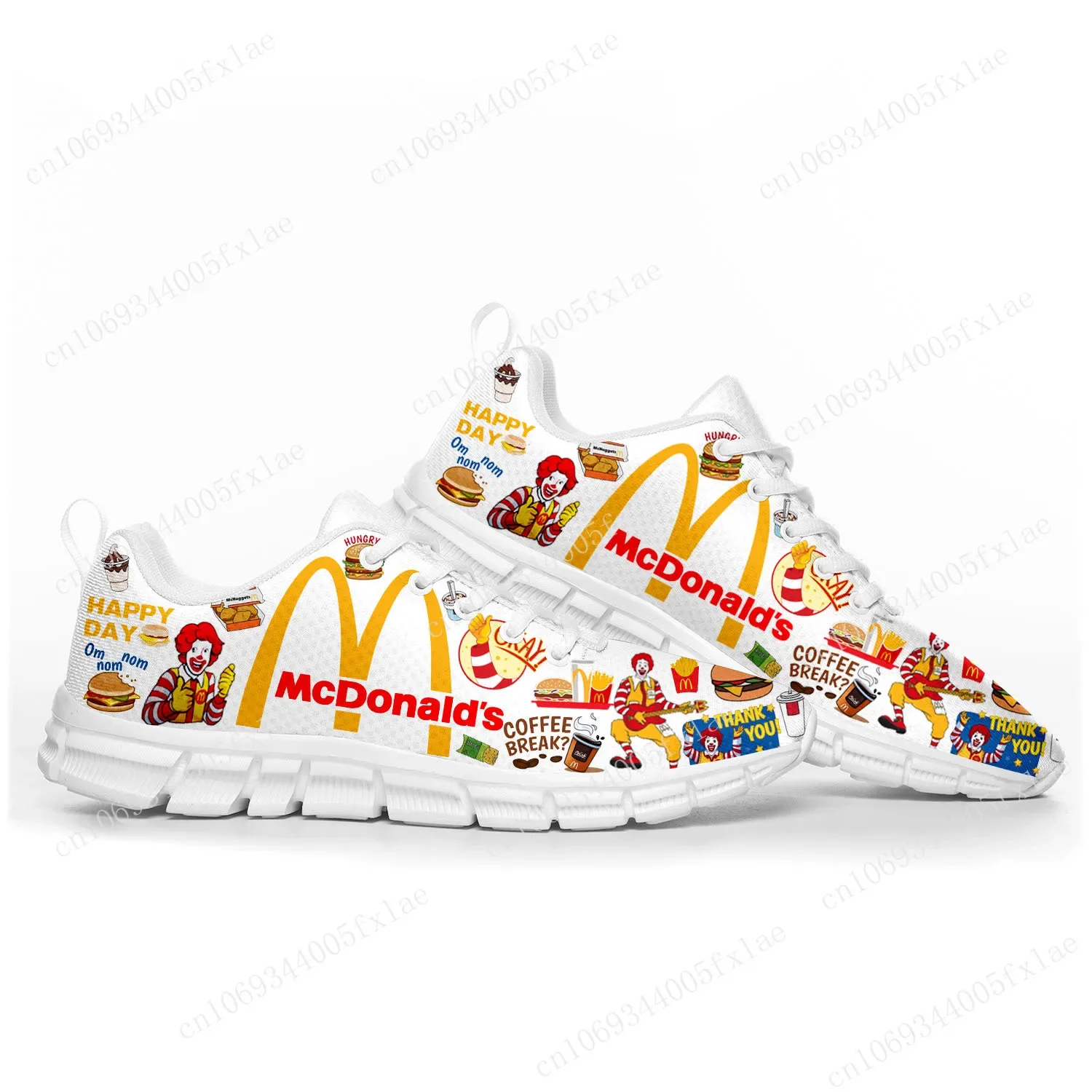 Mc-Mcdonalds Stampa Scarpe Sportive Di Alta Qualità Uomo Donna Adolescente Bambini Bambini Sneakers Sneaker Personalizza Coppia Scarpa Bianca