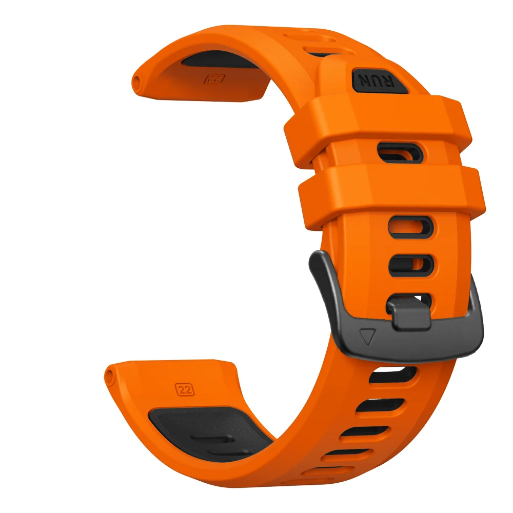 Sport Silicone Strap, 22mm - Versatile Watch Band and Wristband Bracelet