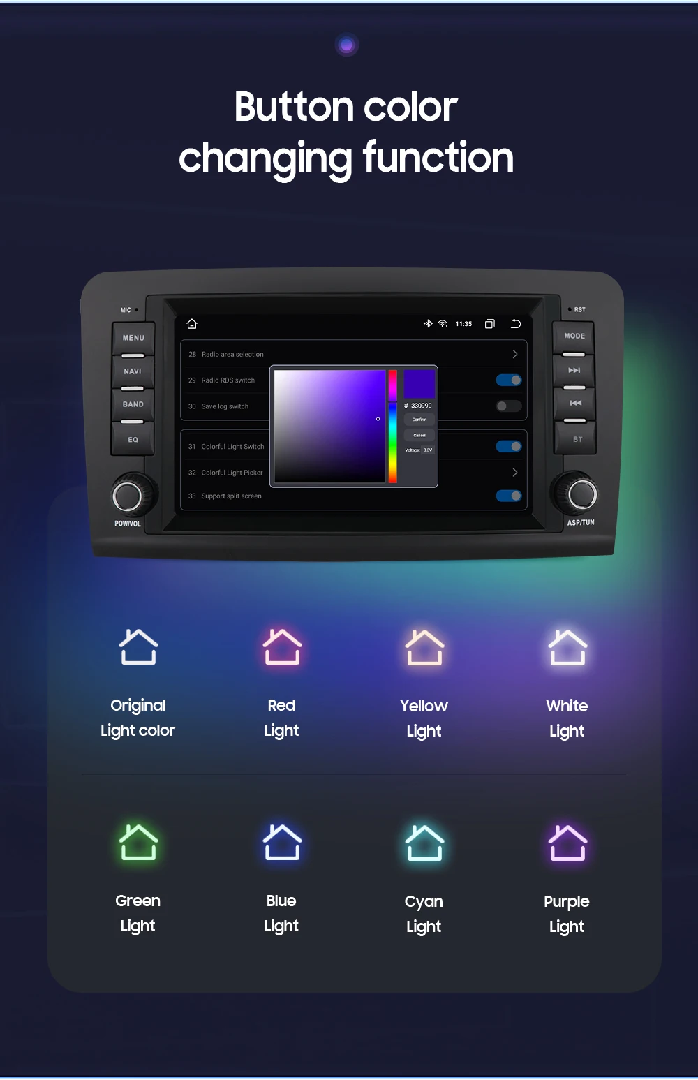 Hizpo 8nch Android All-in-One-Autoradio für Mercedes Benz M-Klasse W164 GL-Klasse X164 ML GL320 Stereo GPS Navigation Carplay DSP – Detail 20