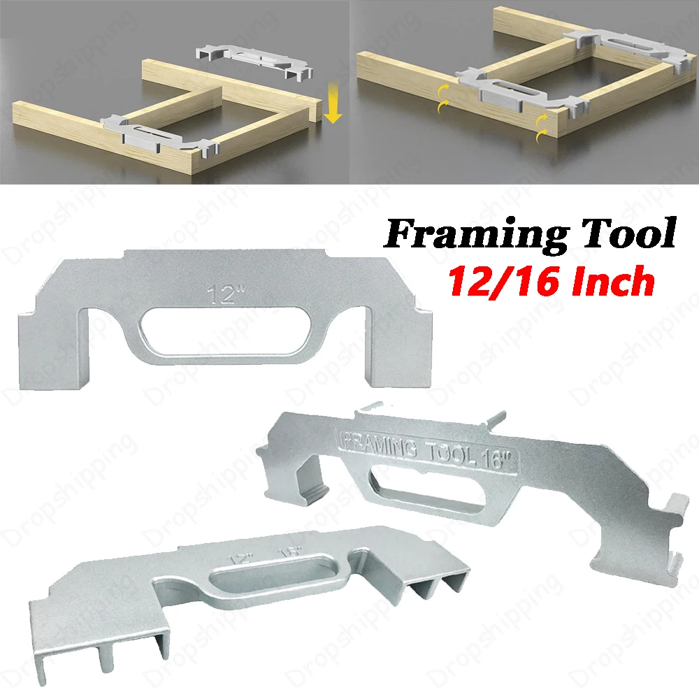 2 in 1 Framing Tool, 12/16 Inch On Center Stud Layout Tool, Aluminum  Framing Spacing Tool, Precision Wall Stud Framing Tool, Framing Stud Layout  Tool