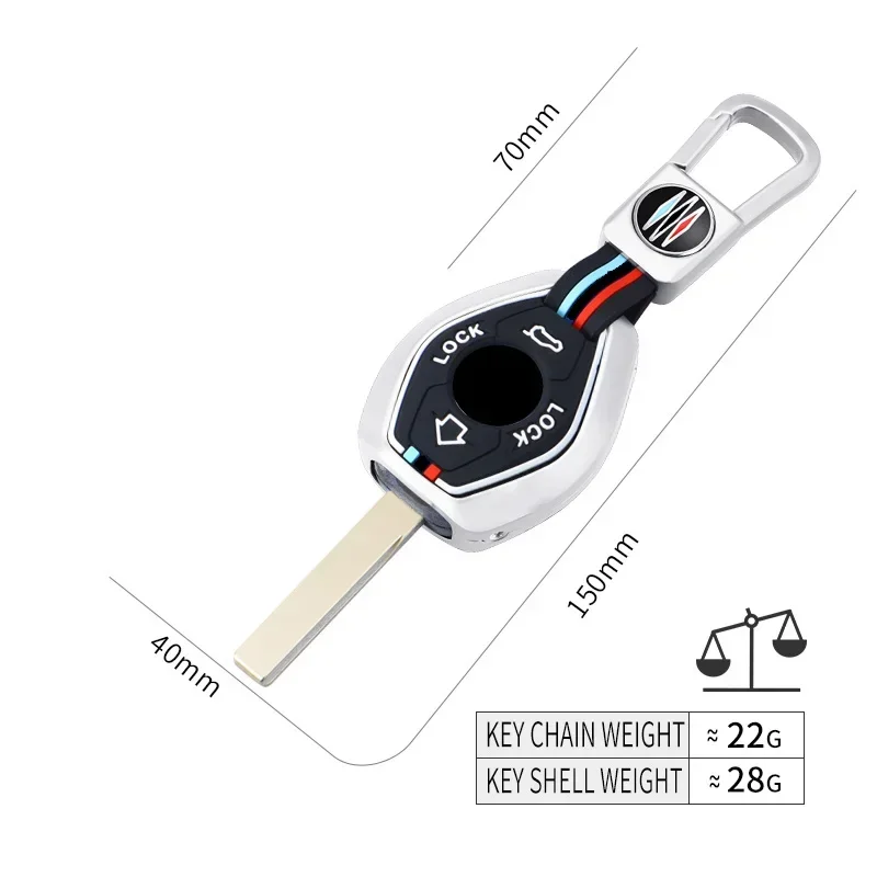 Zinc Alloy Silicone Car Key Case Cover for BMW 3 5 7 Series X5 E53 X3 F83 E46 E39 E38 E60 E63 E61 E64 330i Z3 Z4 E85 E86 M5 325i key case key case cover car key shell remote control case cover