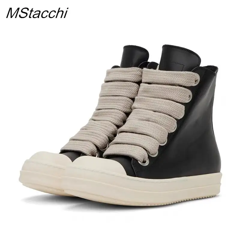 

Women High-top Shoes Flat Platform Leather Men's Sneakers Luxury Designer Street Woman Canvas shoes Casual Lace Up Ankle Boots