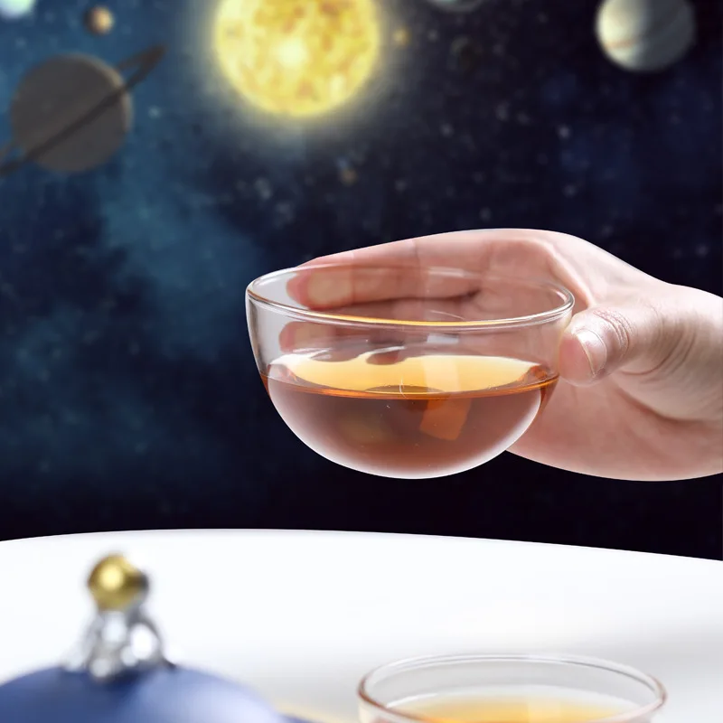 Portable Outdoor Travel Tea Set for Two People, Space dream Suit, 2 Cups