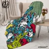 Cute Cartoon Smurfs Printed Blanket Picnic Blankets Warm Blanket Soft and Comfortable Blanket Home Travel Birthday Gift 4
