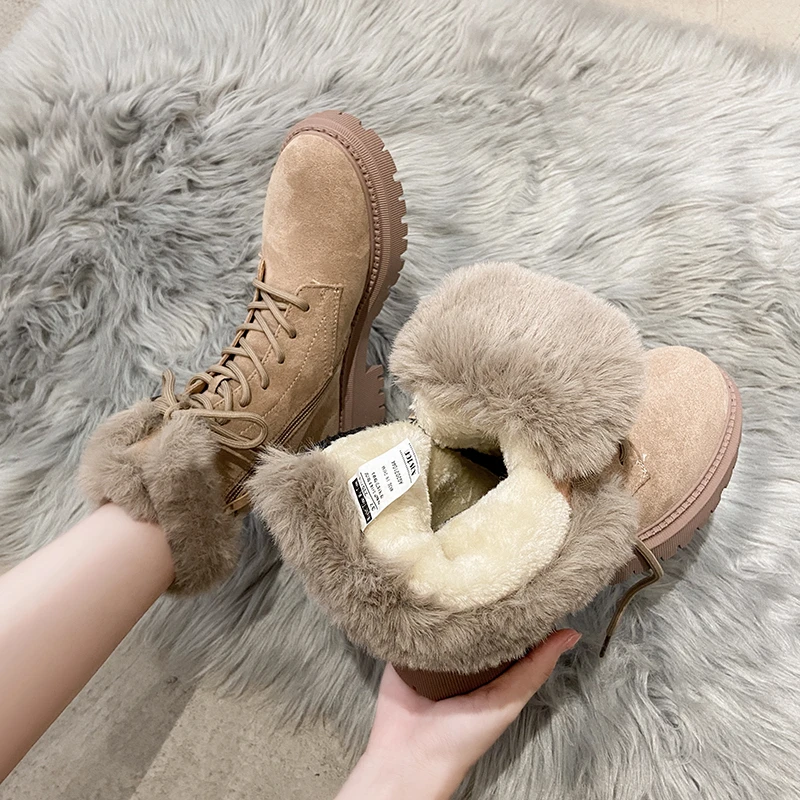 Fashion Women Boots Plush Warm | Winter Female Boots Thick