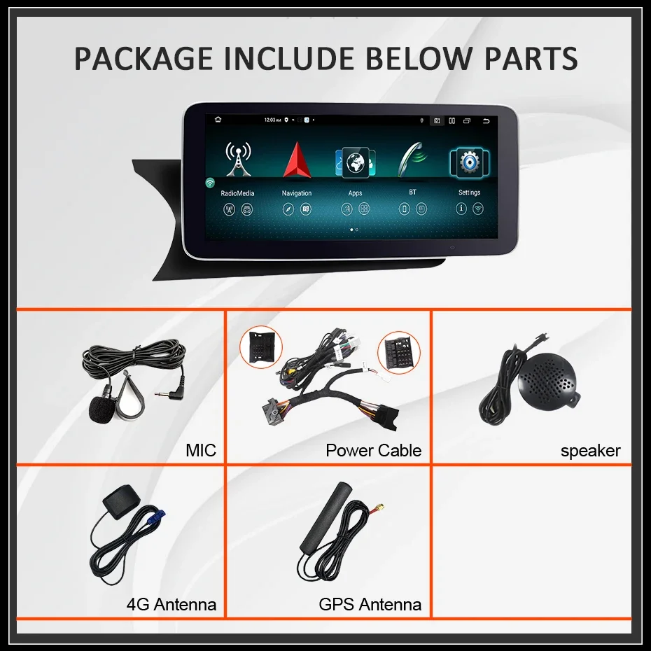 Snapdragon 8 CORE Drahtlose Carplay Android 13 Auto Auto Radio Bildschirm Für Mercedes Benz C-Klasse W204 S204 2011-2014 multimedia GPS – Detail 2
