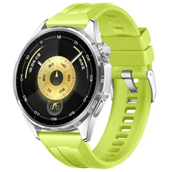22mm Silicone Sport Bracelet Strap in Nautic Blue - 22mm Width Band (Fluorescent green)