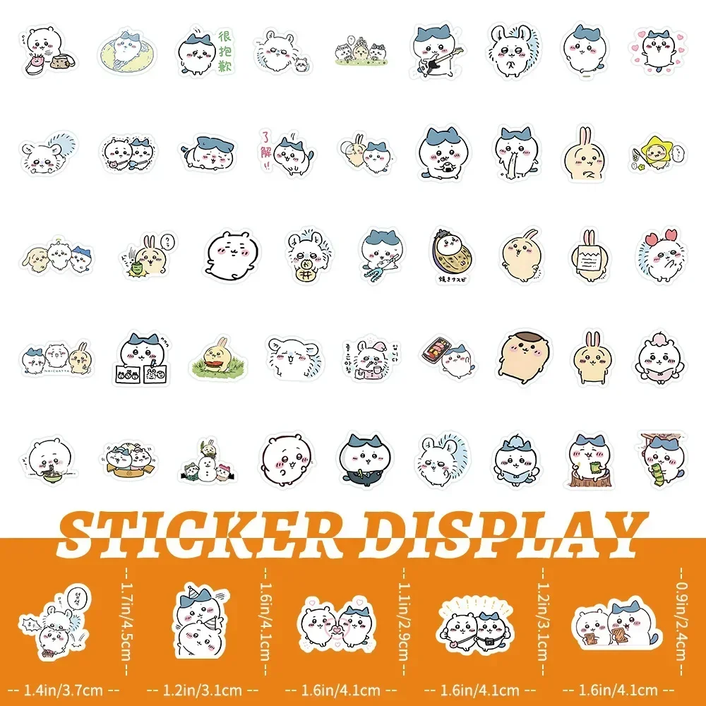 100 Stück Niedliche Chiikawa Aufkleber DIY Wasserfeste Vinyl-Sticker für Scrapbook, Wasserbecher, Handyhülle, Liebliche Cartoon-Anime-Sticker als Geschenk für Kinder – Detail 9