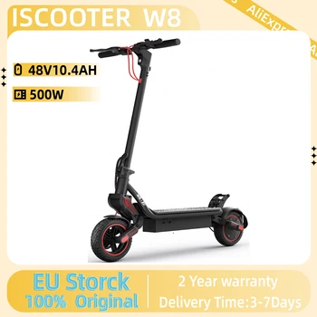 Monopattino elettrico ISCOOTER W8 per adulti, motore da 500W, batteria da 48V 10.4AH, pneumatici fuoristrada da 9.3 pollici.