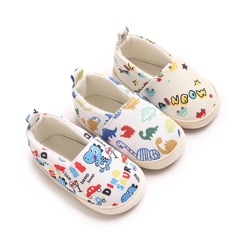Newborn Baby Cartoon Graffiti Casual Canvas Sole Anti Slip Baby Shoes First Walking Children's Shoes