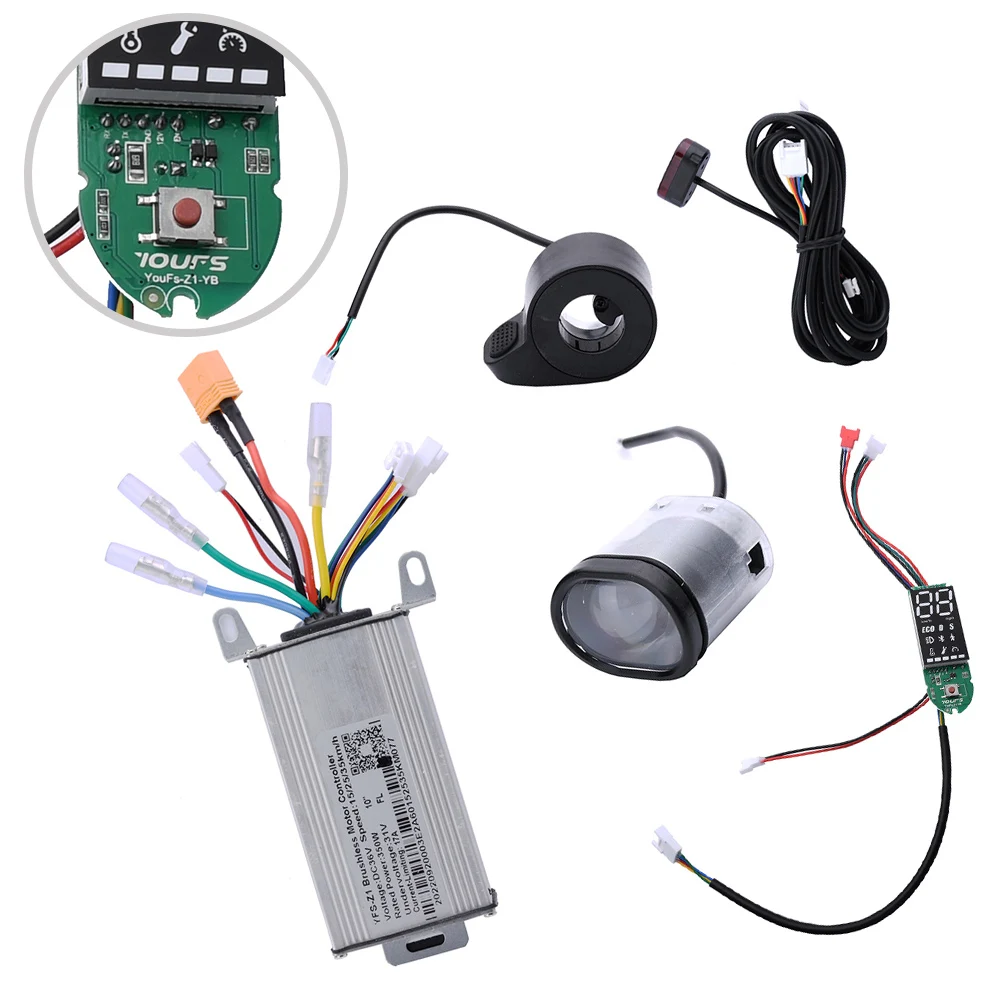 

36V 350W 17A Controller Dashboard Accelerator Headlight Taillight Suit For 10 Inch Electric Scooter Accessories