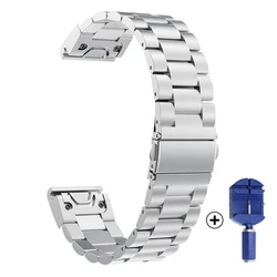 QuickFit Stainless Steel Smartwatch Bands - Elegant and Versatile for 20mm Fenix 7S (Silver)