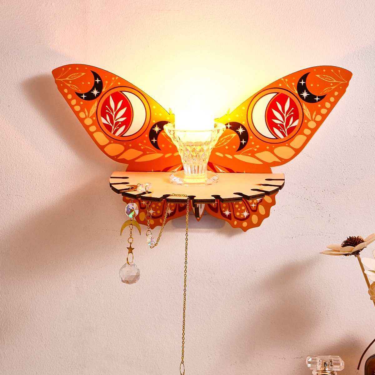 1PC creative simple wall paste tiger butterfly storage display rack (without nails), colorful creative butterfly, butterfly deco