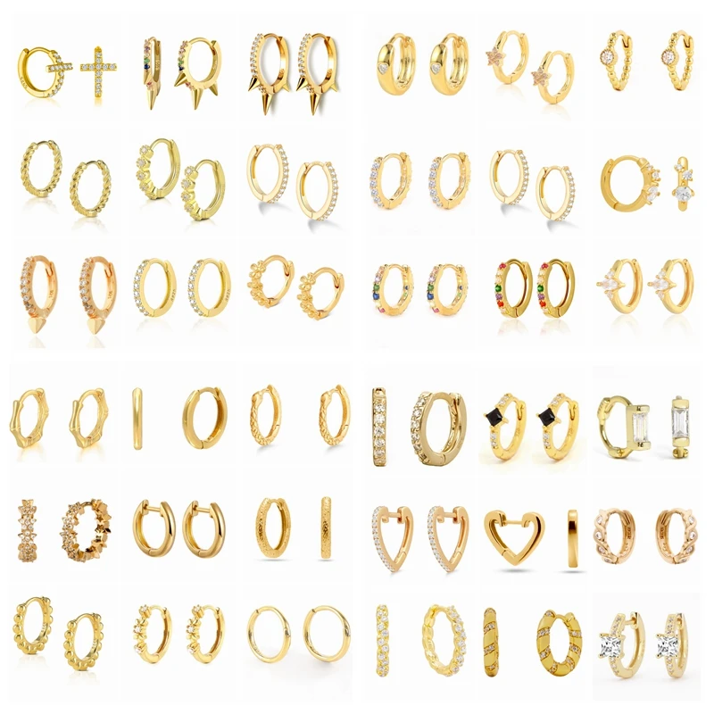 Silver Hoop Earrings ROXI Minimalism Round Heart Pin Crystal 925 Sterling For Women Glossy Jewelry