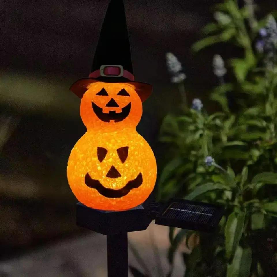 Lampe Solaire Citrouille Halloween - Décorative, éolien LED, Automatique Jour/nuit, Pour Jardin, Terrasse, IP55
