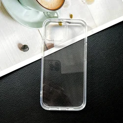 Minimalist Solid Color Phone Case with Contrasting Border and Soft Shell Design - iPhone 15 Plus (Transparent)