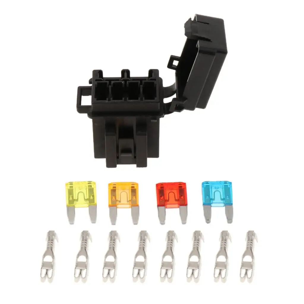4 Way Blade Fuse Box & 1 Way Relay Box Combo Holder / Block for RV/Boat/Tanker/Trailer/Marine/Truck/SUV/Camper fuse box holder,fuse box,marine fuse block