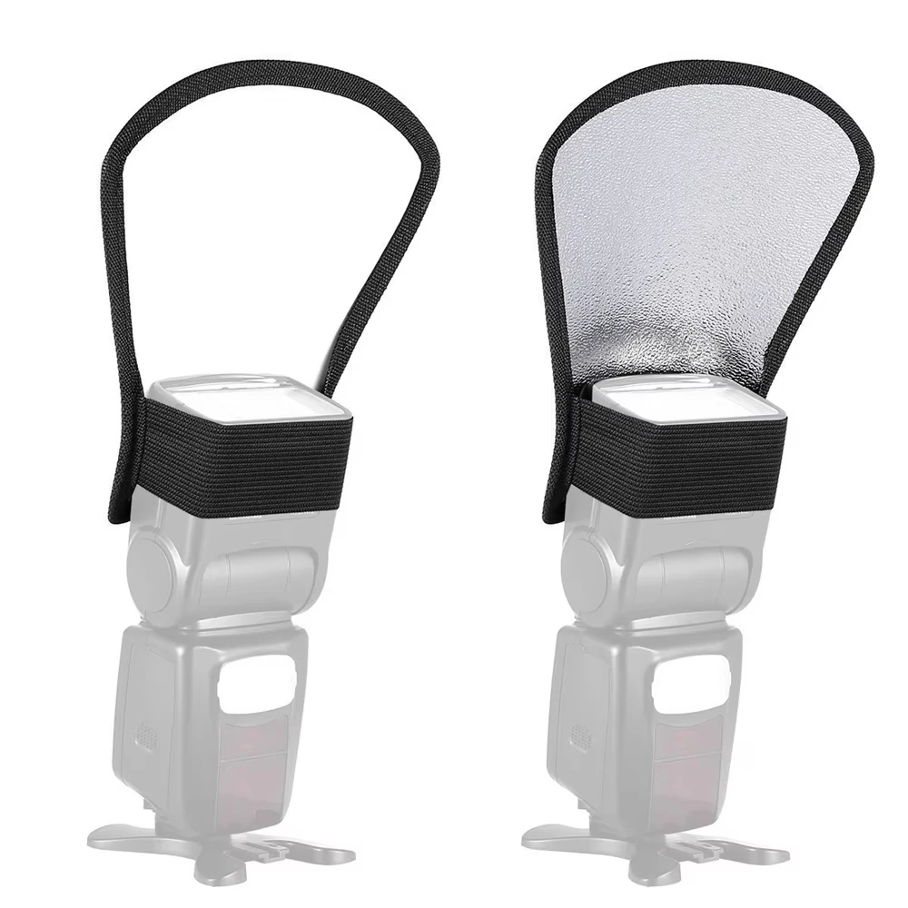 Universal 2-in-1 Flash Diffuser Softbox Photo Flash Light Silver/White Reflector Photography Accessories