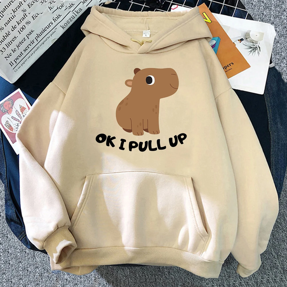 

This Man Ate My Son Hoodies Funny Capybara OK I PULL UP Hodie Pullovers Unisex Casual Soft Hooded Sweatshirt Streetwear Clothes