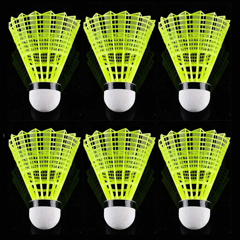 Badminton Nylon Ball Cork Ball Head Exercise Gym Sport Badminton for Practice Competition 6 Pieces in 1 Set