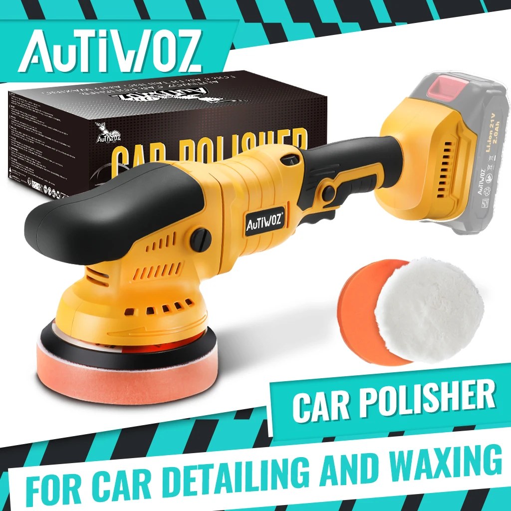 21V Cordless Dual Action Car Polisher – 6-Speed DA Buffer & Waxing Machine | Compatible with Makita 18V/20V/21V Batteries for Paint Care & Detailing 1