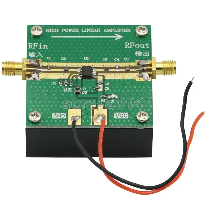 Audio amplifier RF2126 400MHZ-2700MHZ broadband RF power amplifier 2.4GHZ 1W for Bluetooth Ham radio amplifier heat sink