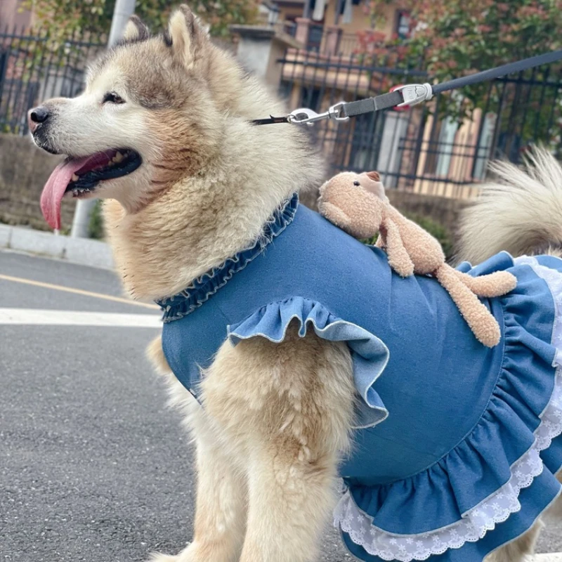 Large Dog Clothing Summer Big Dog Dress Vip Schnauzer Husky Samoyed