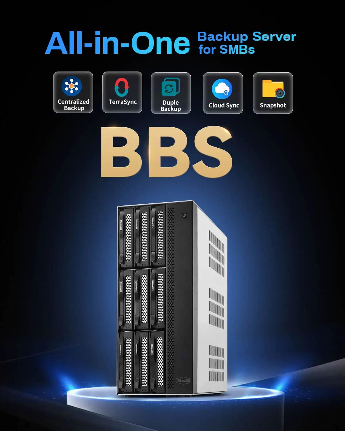 TERRAMASTER T9-500 Pro NAS 스토리지-9Bay 코어 i7 1255U, 10 코어, 12 스레드 CPU, 16GB DDR5, 네트워크 연결 스토리지 (디스크리스)