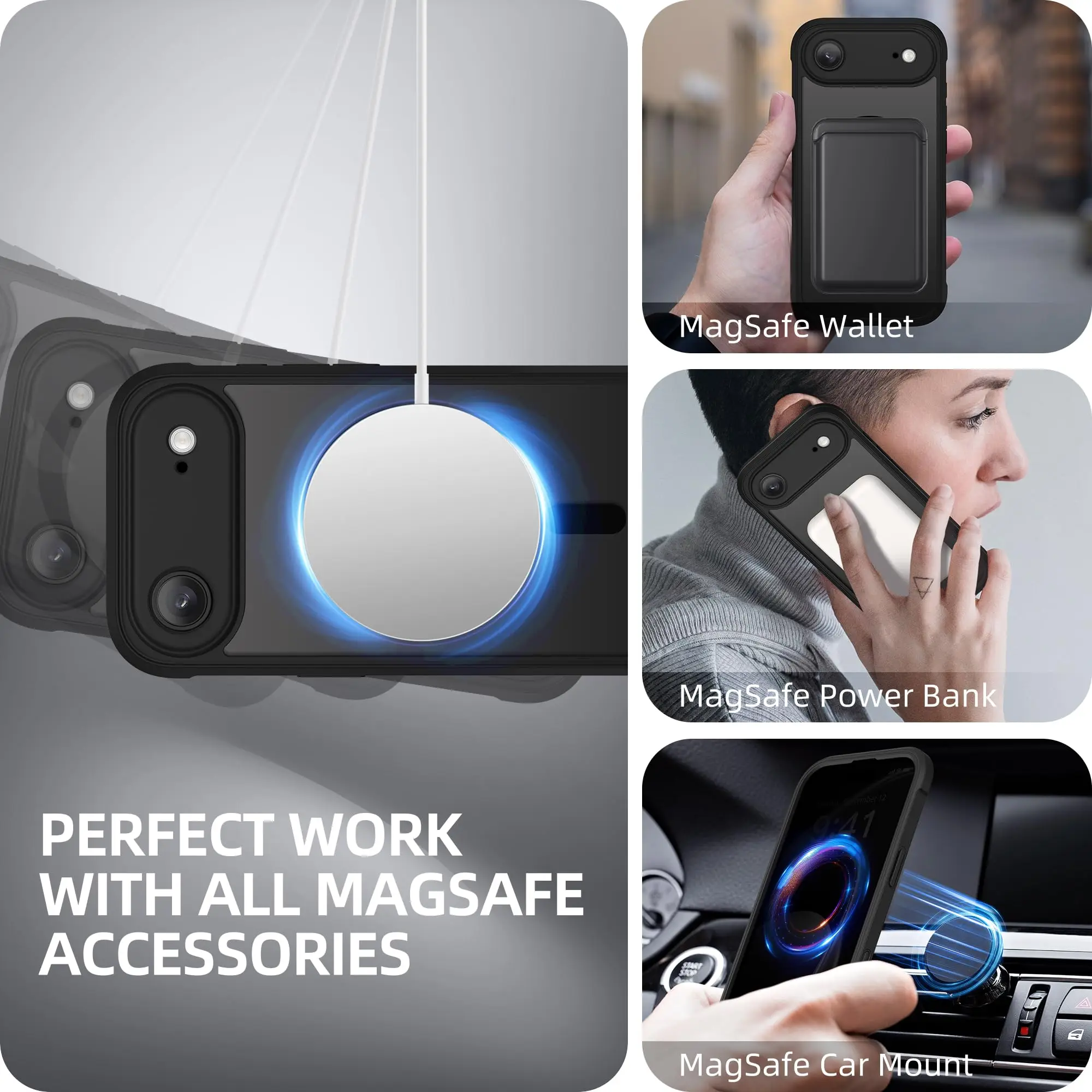 Per la custodia iPhone Air con protezione per lo schermo privacy integrata MagSafe e protezione della fotocamera Custodia per telefono trasparente antiurto per tutto il corpo - immagine 6