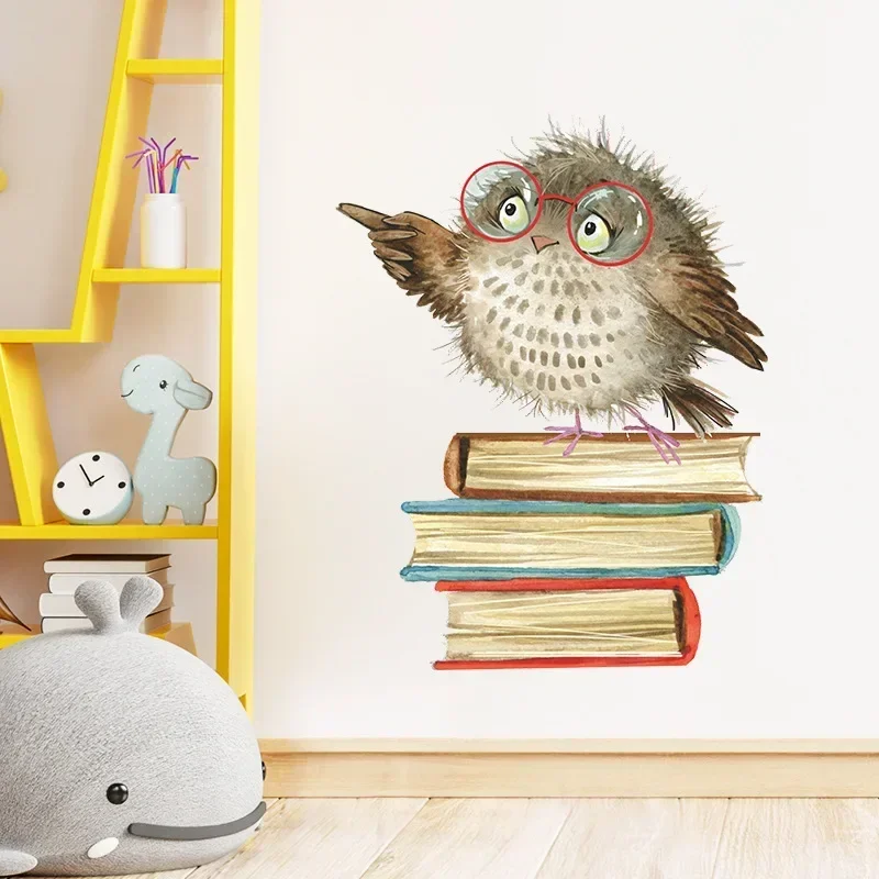 Owl Bird Love Learning Book Wall Stickers For Kid Decor wall stickers