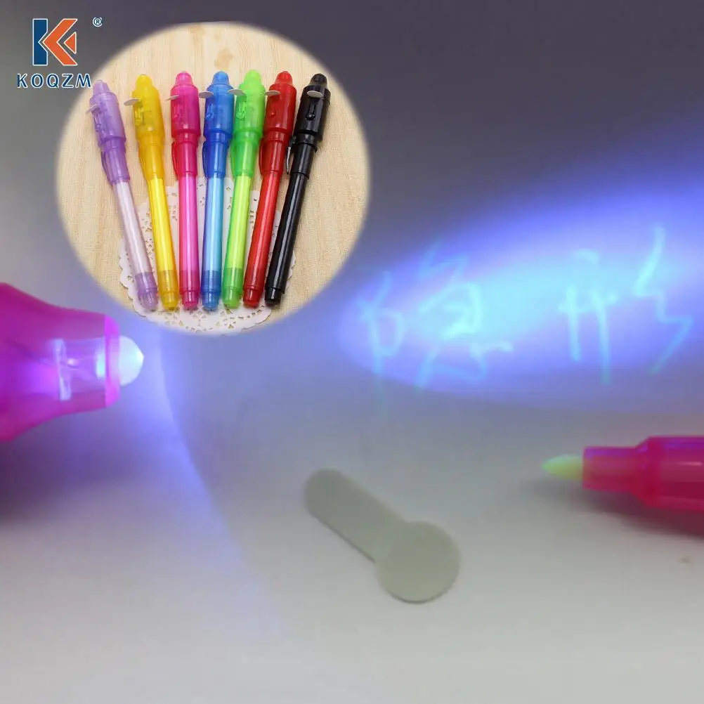 

1pcs Highlighter 2in1 UV Graffiti Black Light Combo Invisible Ink Pen Marker Pen Creative School Office Stationery