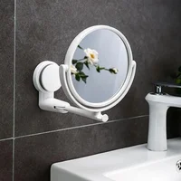 Plastic Wall Hang Round Folding Bath Accessories Vanity Mirror Bath Mirrors Shave Mirrors Makeup Supplies 1