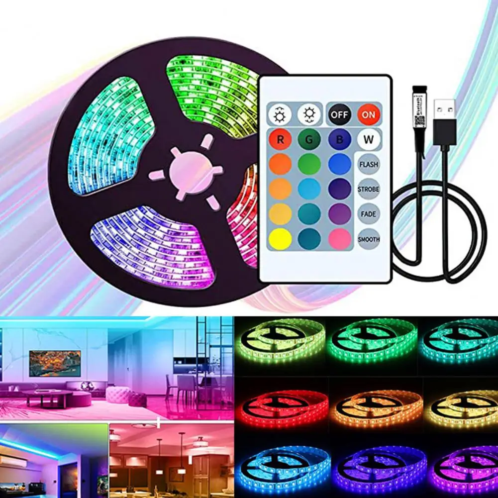 

Strip Light LED Improve Ambience Strip Lamp Vibrant Colors RGB Flexible Ribbon Adapter Strip Light for TV Set Rope Light