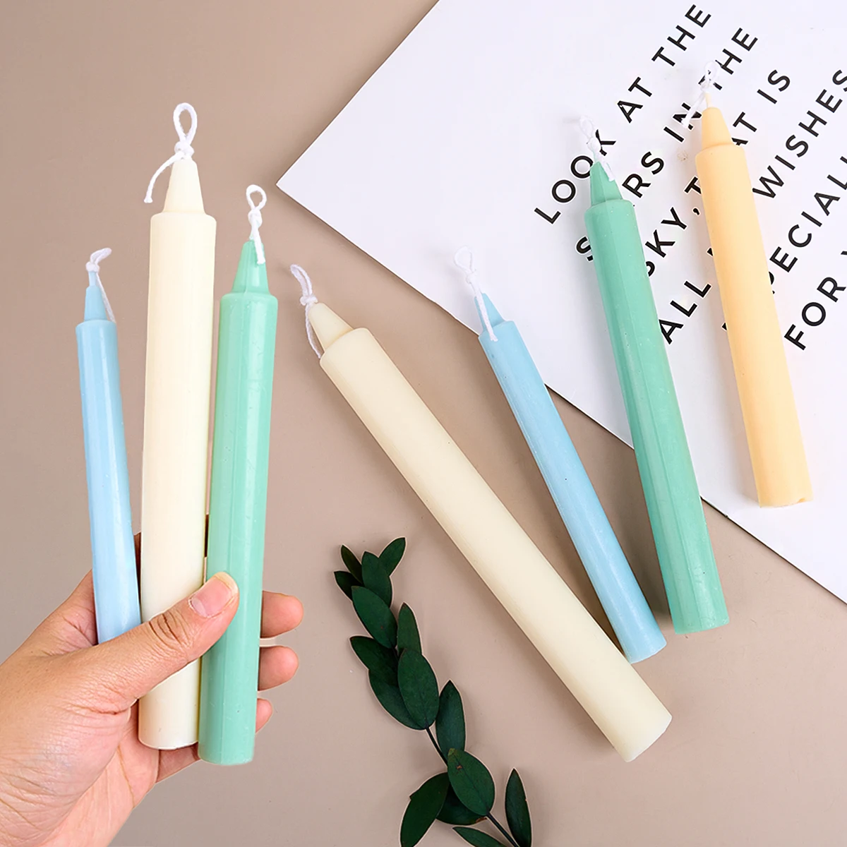 Silicone Candle Mold Long Rod DIY Aromatic Wax Stick Taper Handmade Gifts Home Table Decor